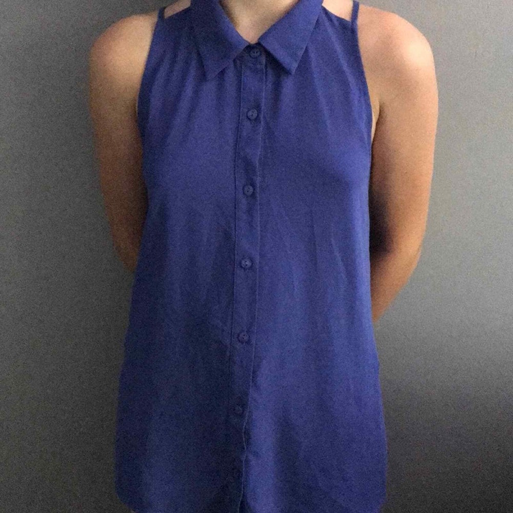 Naked Zebra blue sleeveless top - medium